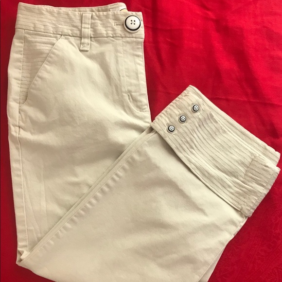 | TALBOTS | Cuffed Capris with matching buttons - Picture 1 of 6